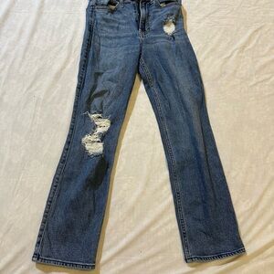 Hollister High Rise Blue Distressed Jeans